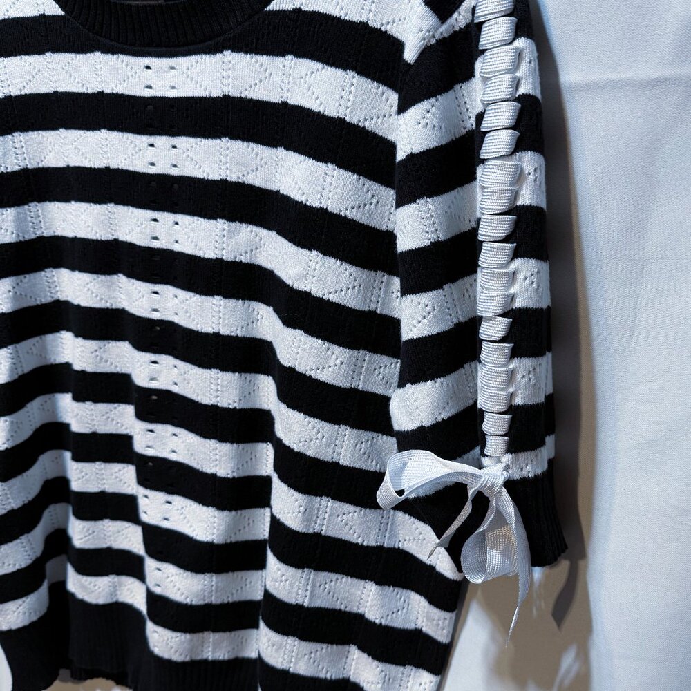 CAbi Runaway pullover #5832 Navy White Stripe sz XL New! - Picture 3 of 7